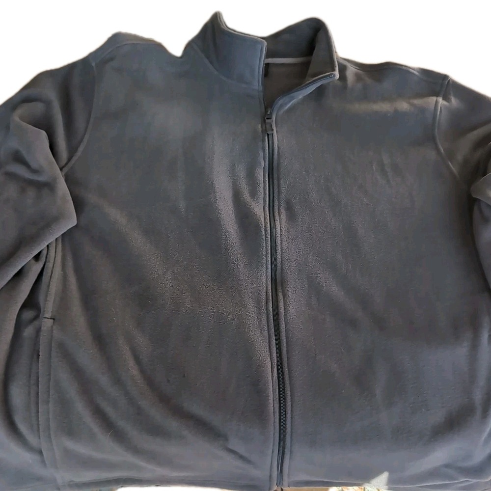 Star Men's Fleece Gray Jacket Size‎ 3XL Full Zip Long Sleeve Pockets Outdoor